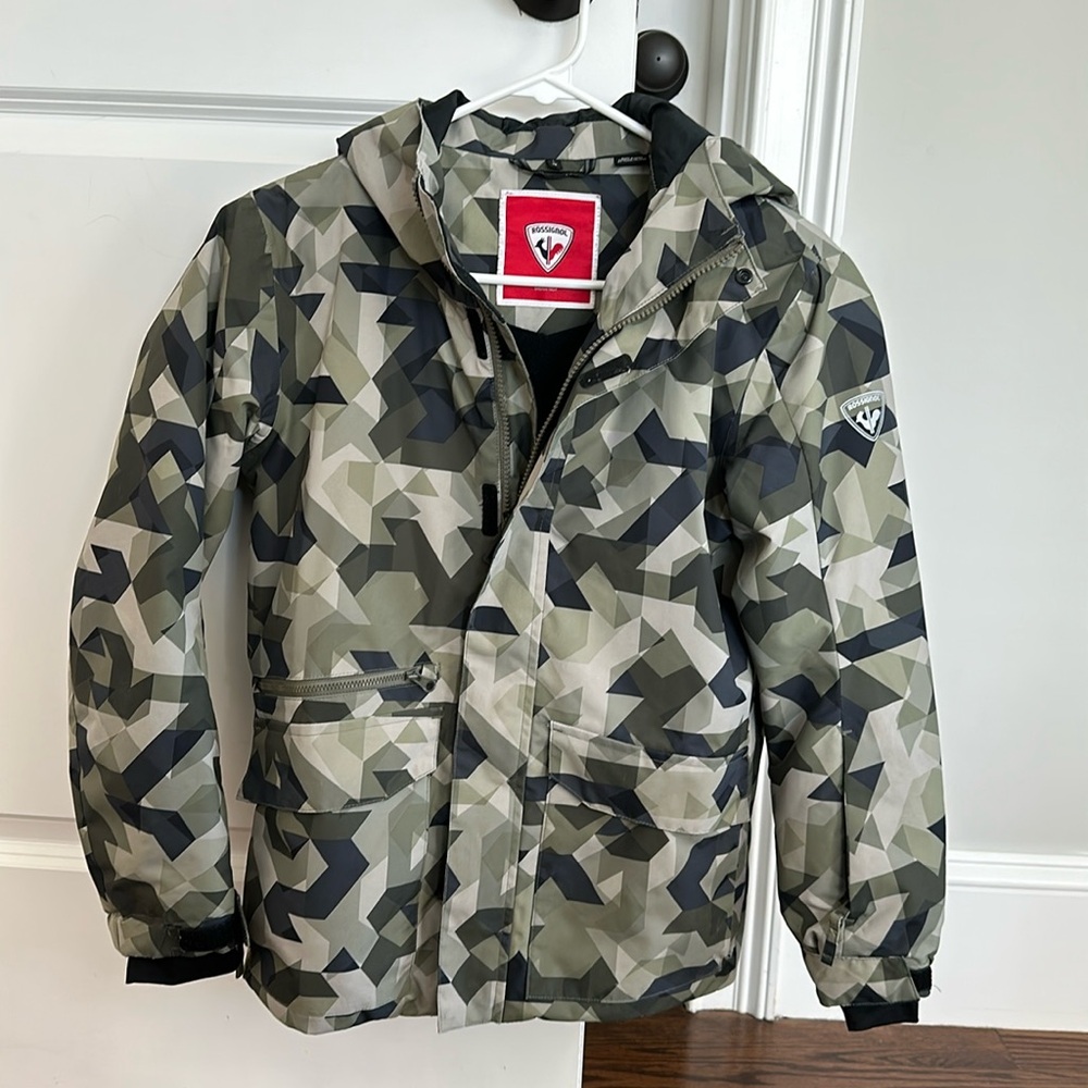 Rossignol Insulated Ski Snowboard Snow Jacket Parka Boys Size 12 Military Camo